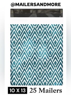 25 10X13 Poly Mailers, Geometric Chevron, Shipping Envelopes PRICE IS FIRM